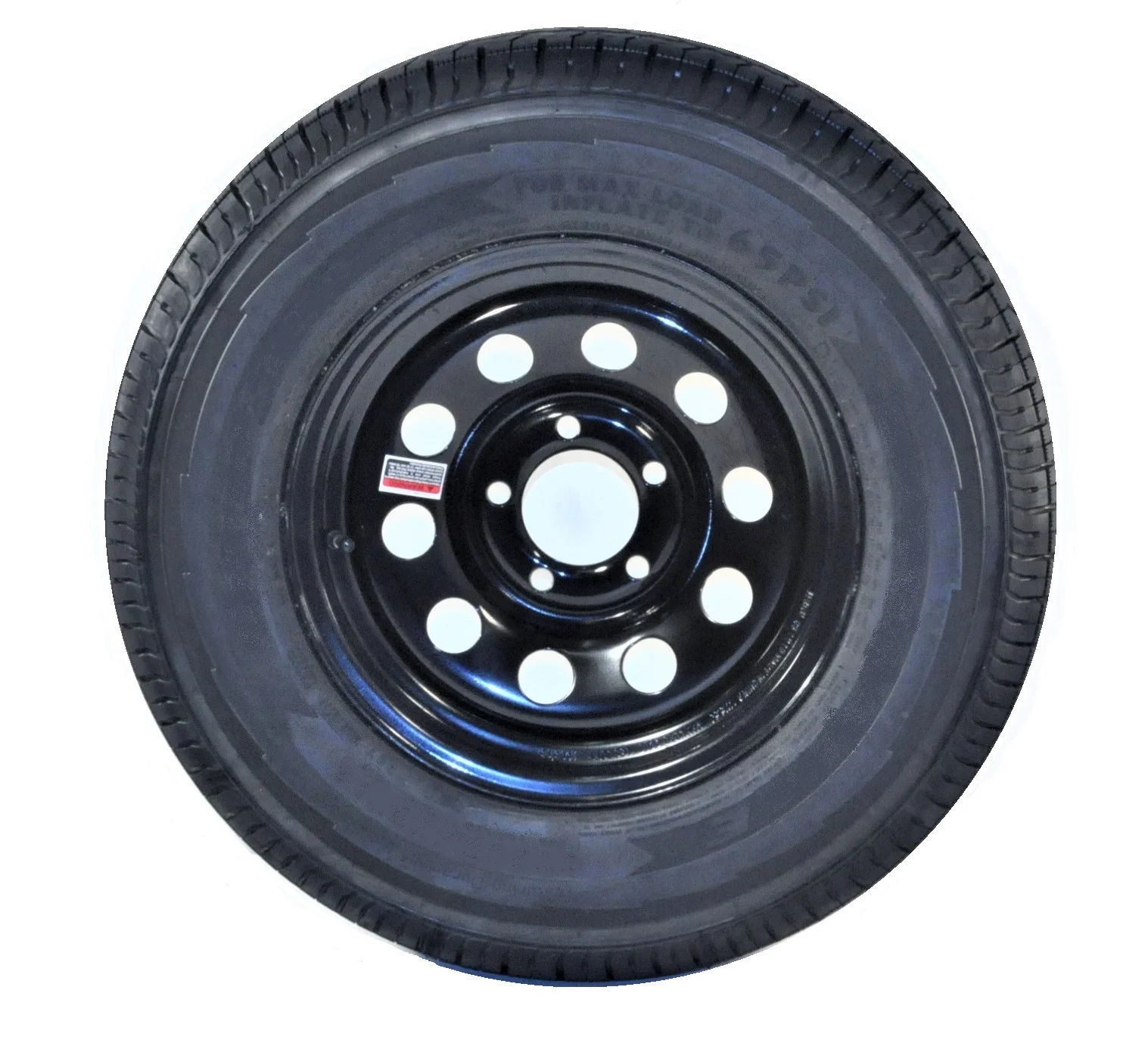 2-Pk Bias Ply Trailer Tire Rim ST185/80D13 LRC 5-4.5 Black Modular Wheel 3.19 CB