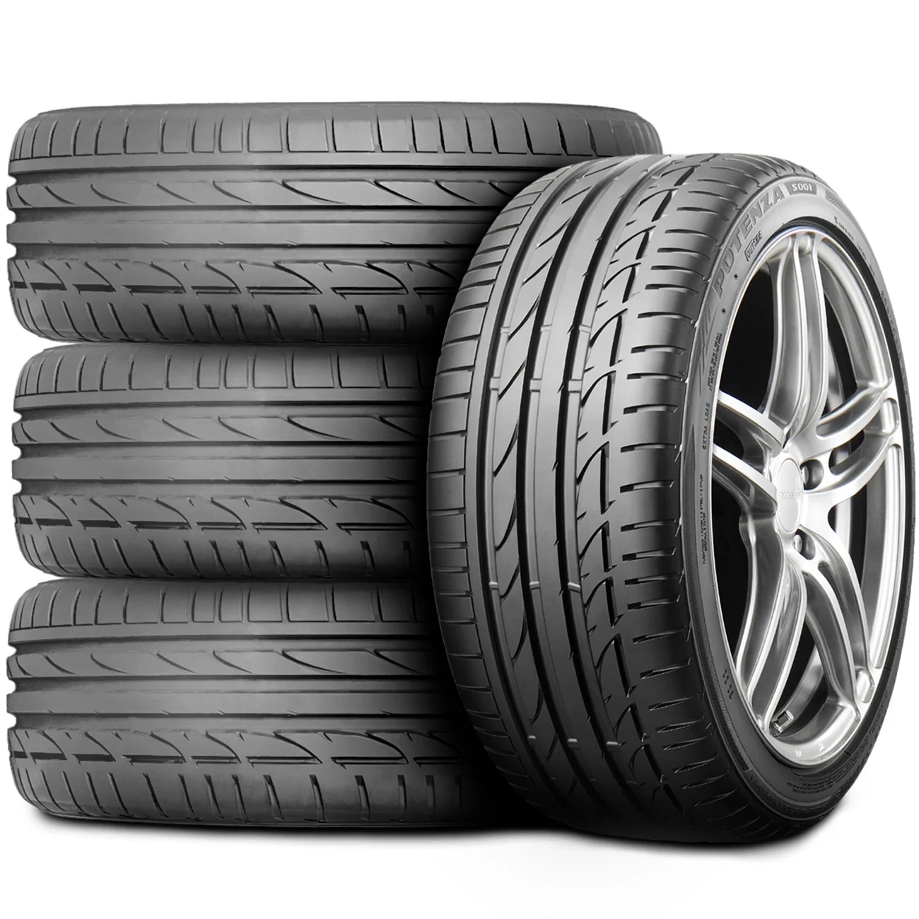 Set of 4 (FOUR) Bridgestone Potenza S001 RFT 255/35R19 92Y (*) Performance Tires Fits: 2015-18 BMW M3 Base, 2015 BMW M4 Base