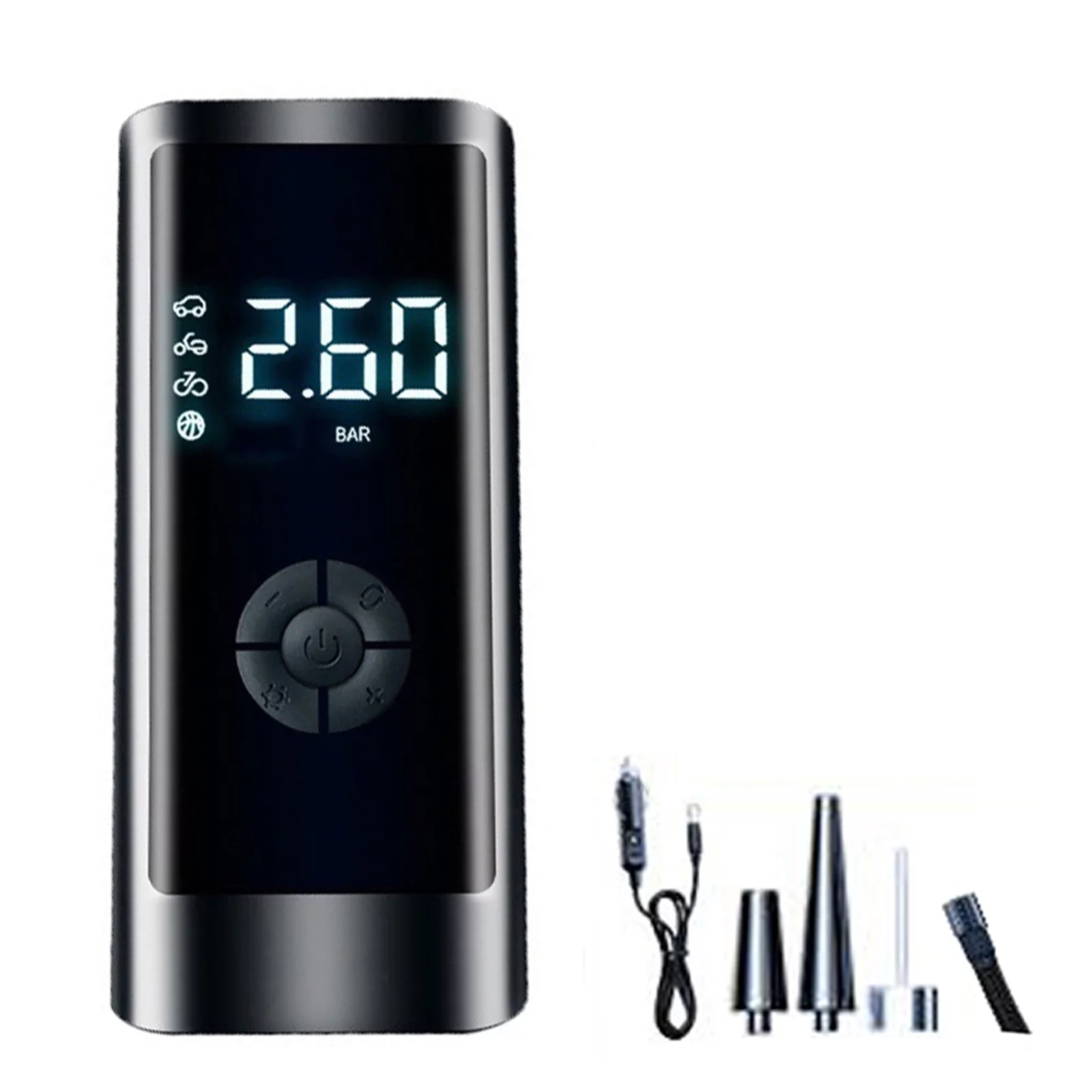 walmeck Portable Smart Digital Air Pressure Electric Inflator Pump Black For Cars Automobile Inflatable mat