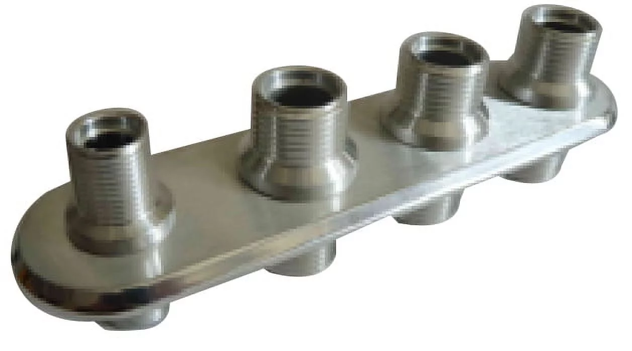 Racing Power Company R1007 Firewall Bulkhead Billet Alum Polished 4 Port