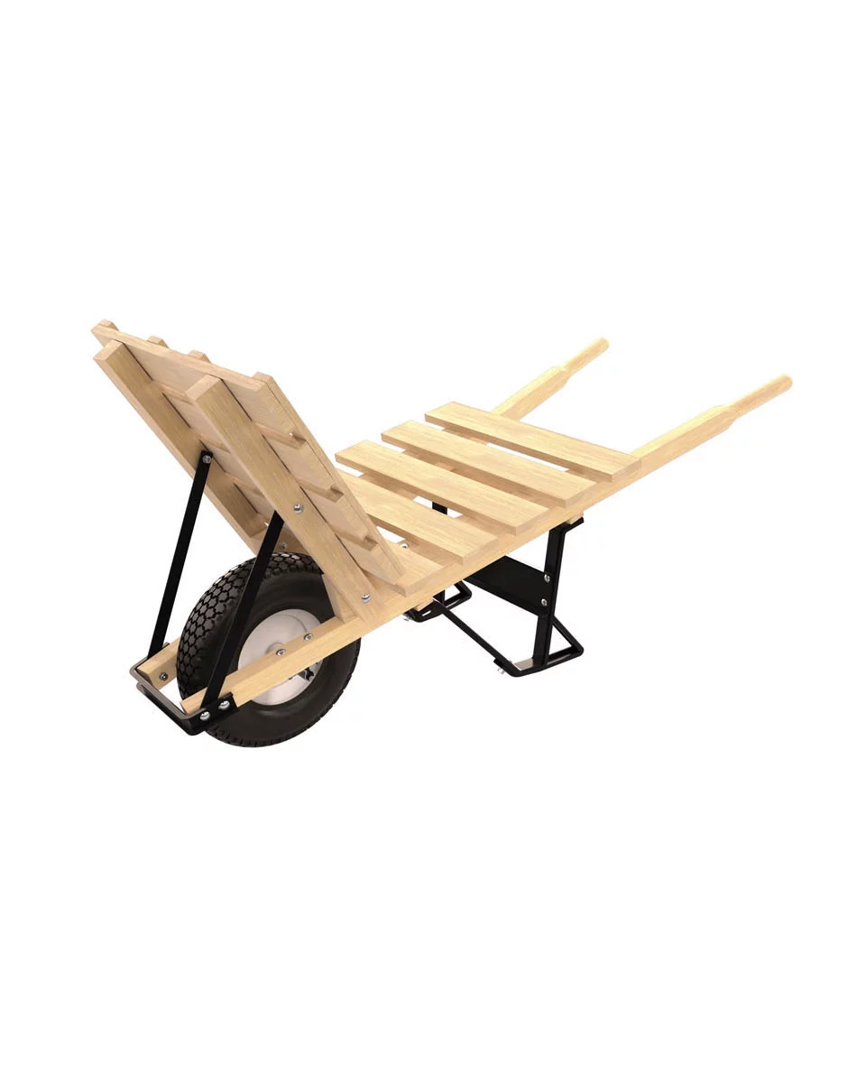 Bon 11-305 Single Knobby Tire Brick & Tile Wheel Barrow With Wood Handle