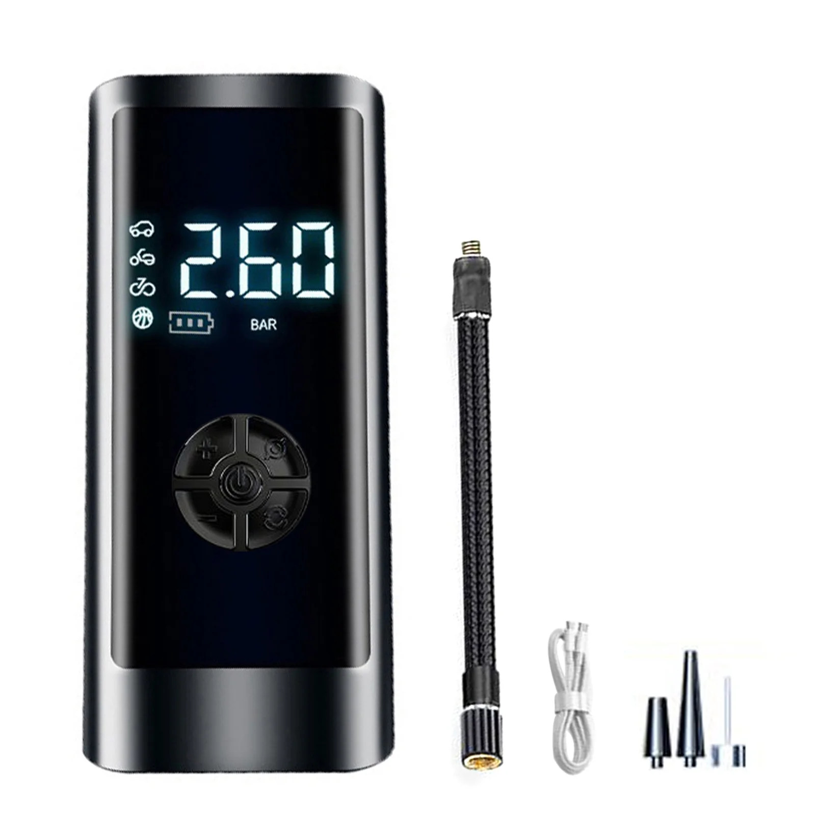 Portable Smart Digital Air Pressure Electric Inflator Pump Wireless Black For Cars Automobile Inflatable mat