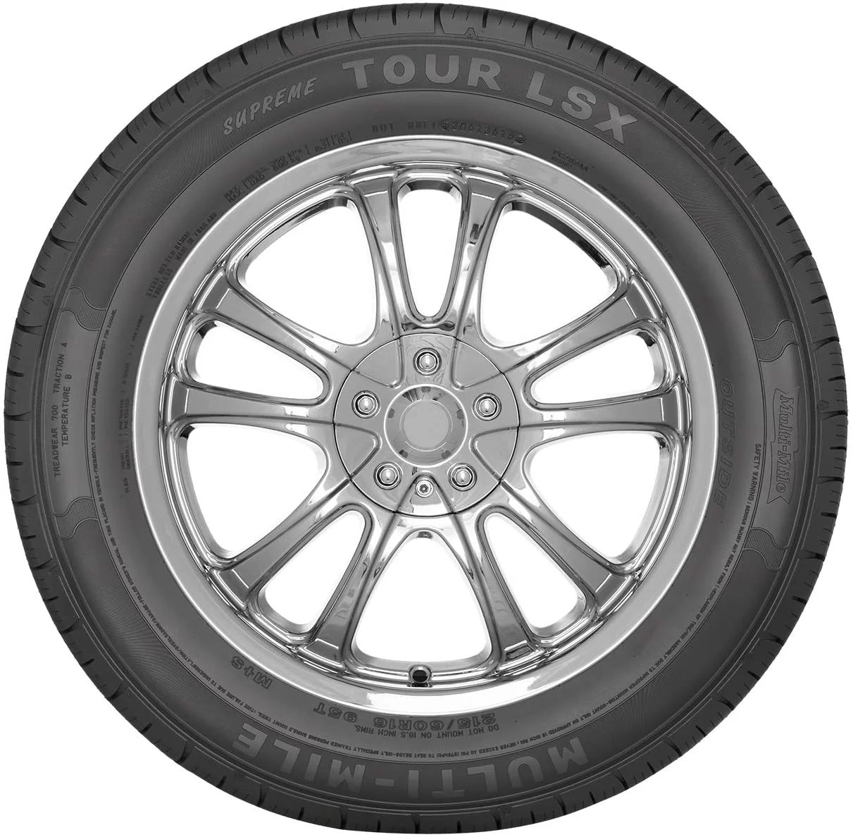 Multi-Mile Supreme Tour LSX 185/65R15 94H Passenger Tire Fits: 2017 Hyundai Accent LE, 2013-14 Honda Fit EV