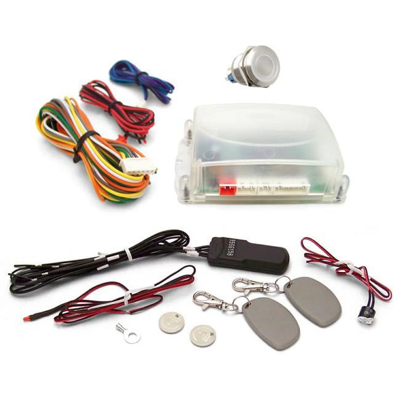 Helix Suspension Brakes & Steering One Touch Engine Start Kit with RFID - White illuminated Button