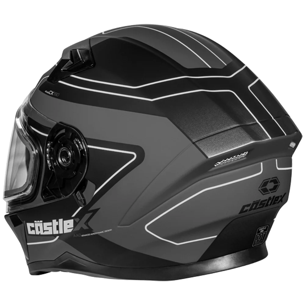 Castle X CX390 Atlas Snowmobile Helmet Matte Charcoal - Black XL (2024)