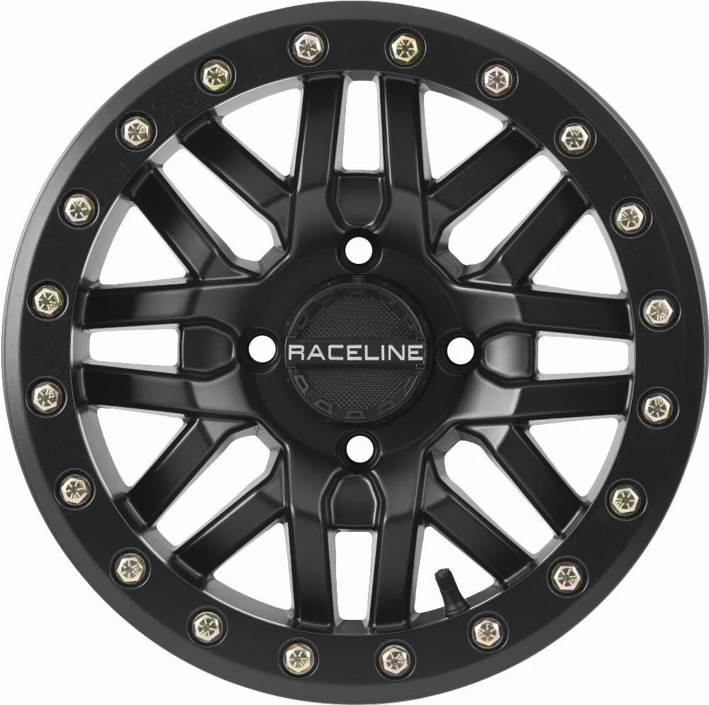 15x10 Raceline A91B Ryno UTV Beadlock Black with Black Ring Wheel 4x156 (0mm)