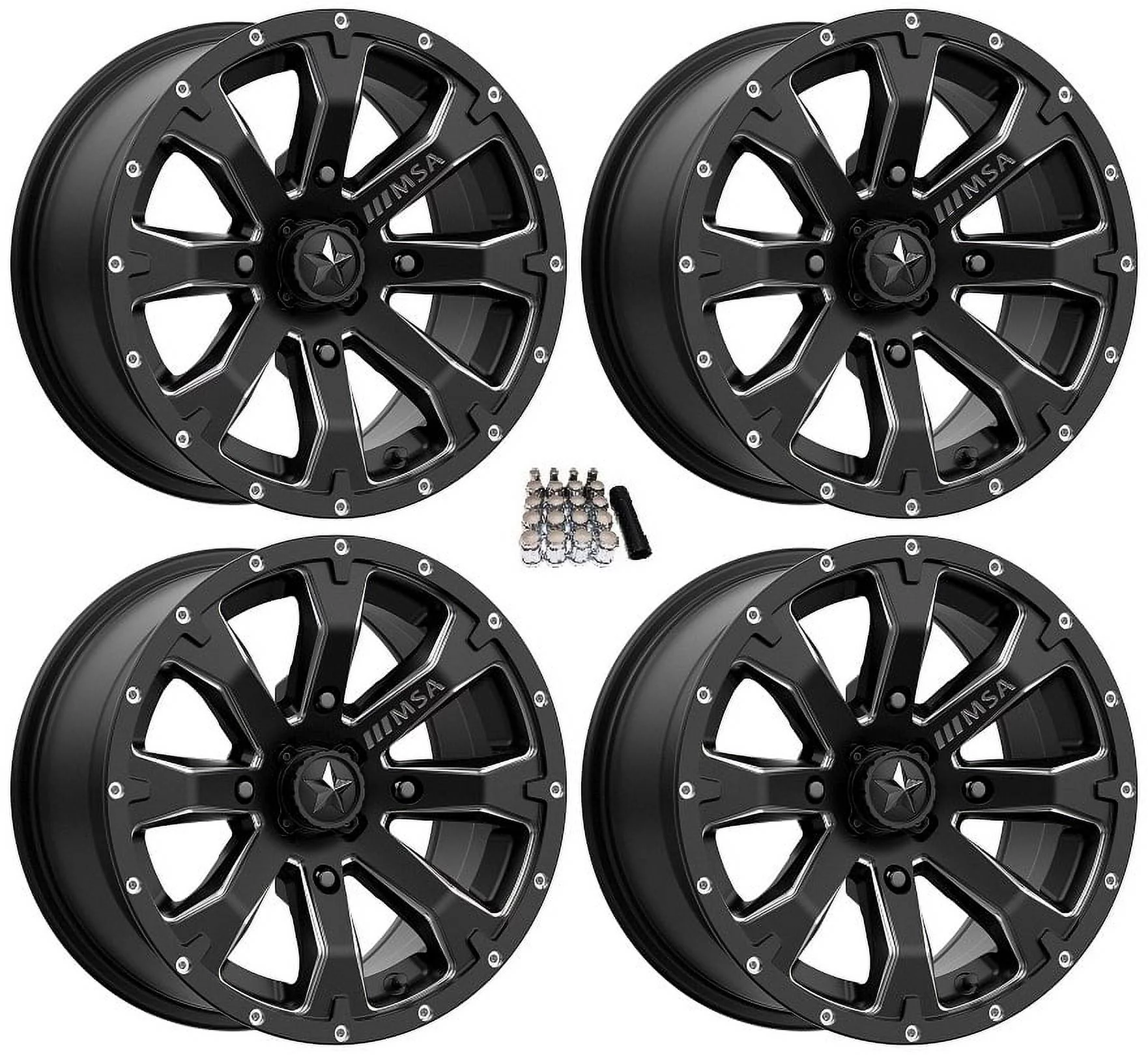 MSA M42 Bounty UTV Wheels/Rims Satin Black 14