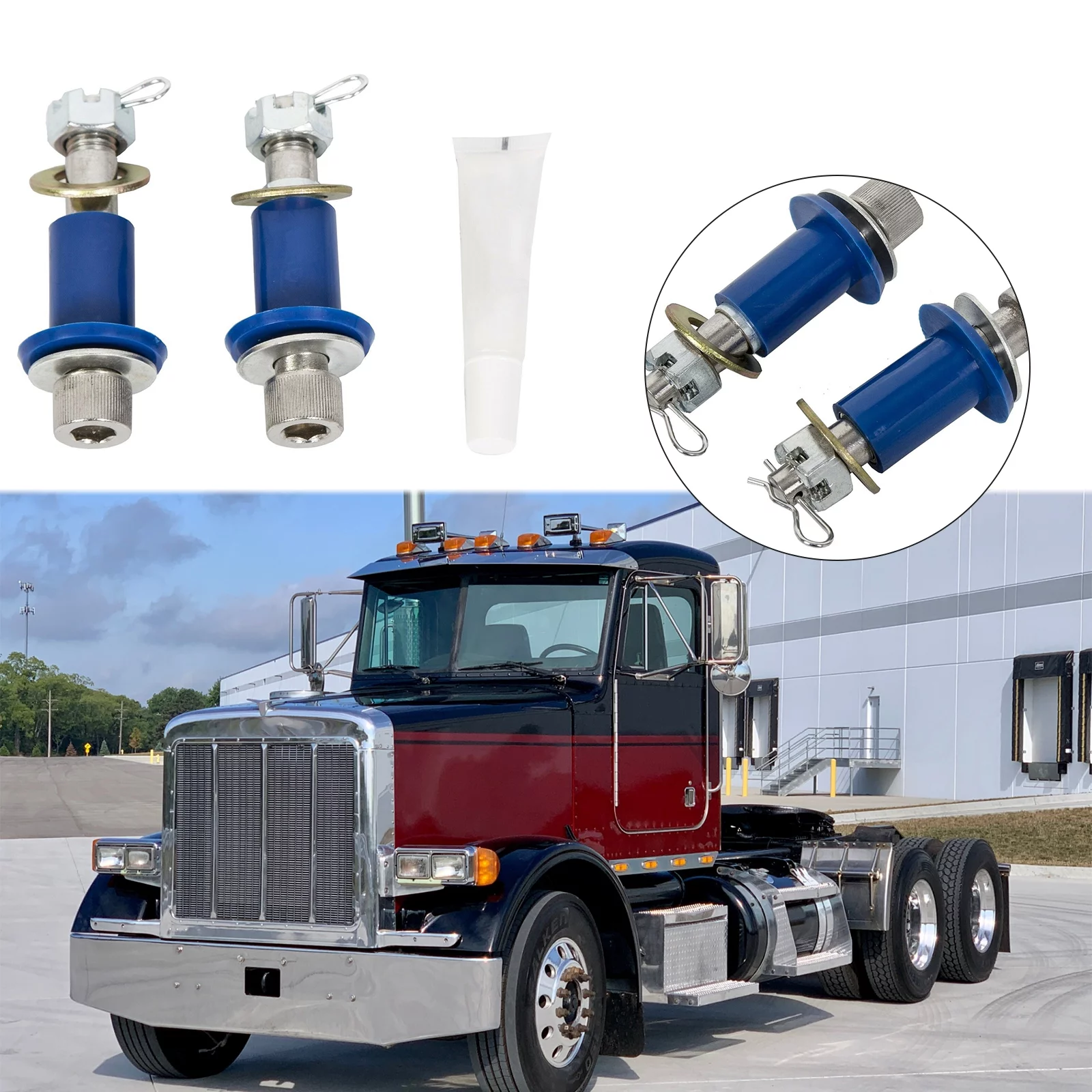 Kojem Engine Hood Bushing Hinge Pivot Bolt Bushing Kit for Peterbilt 378 379 Universal Polyurethane