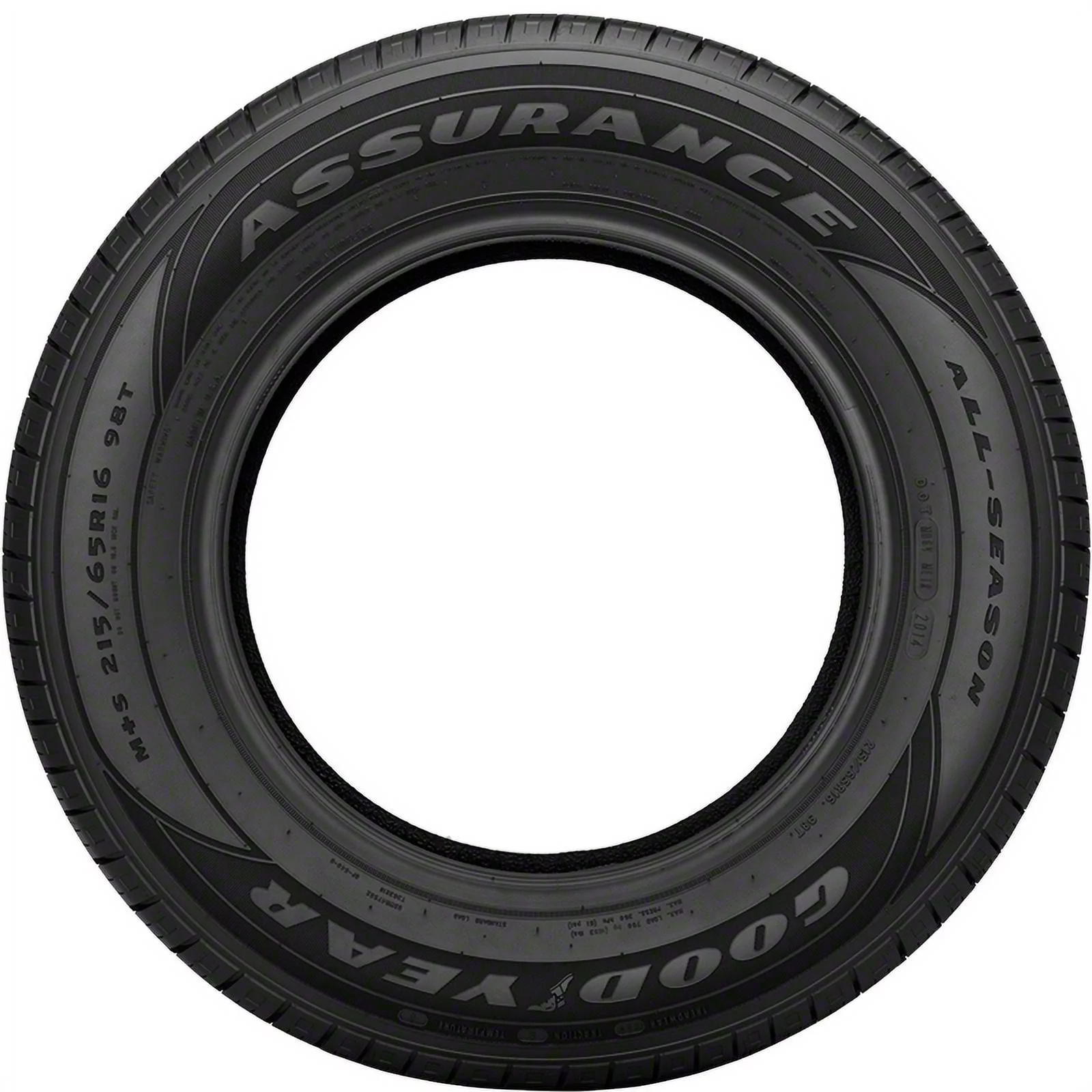 Set of 4 Goodyear Assurance All-Season 215/50R17 91V Tires Fits: 2012-18 Ford Focus Titanium, 2016-18 Honda Civic EX-T