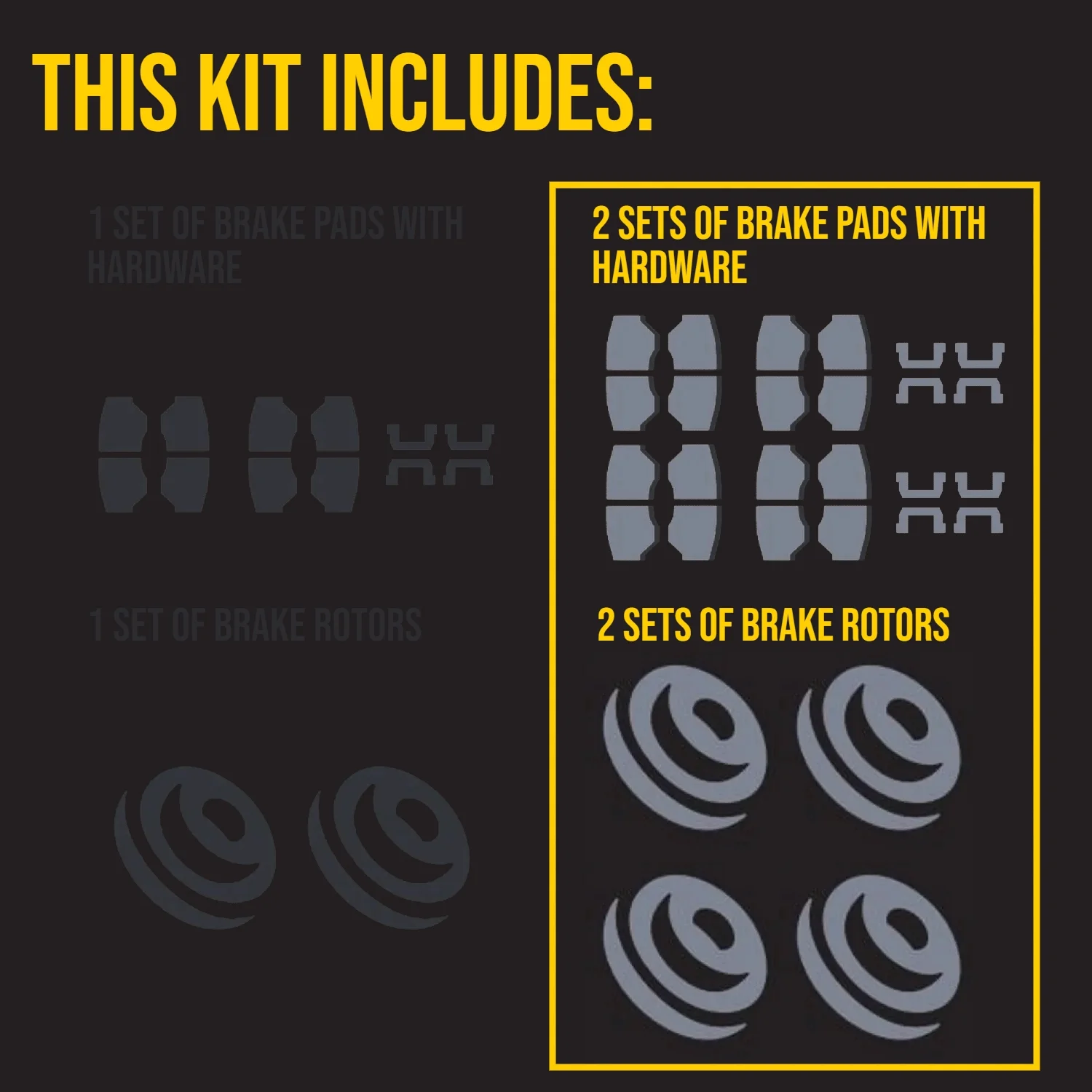 Ultimate Brakes Front and Rear Ceramic Brake Pad and Rotor Kit with Hardware WM81493