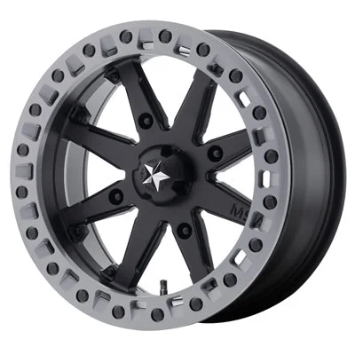 4/137 Motosport Alloys M31 Lok2 Beadlock Wheel 14x7 3.5 + 3.5 Satin Black for Can-Am Maverick 1000 X mr DPS 2015-2018