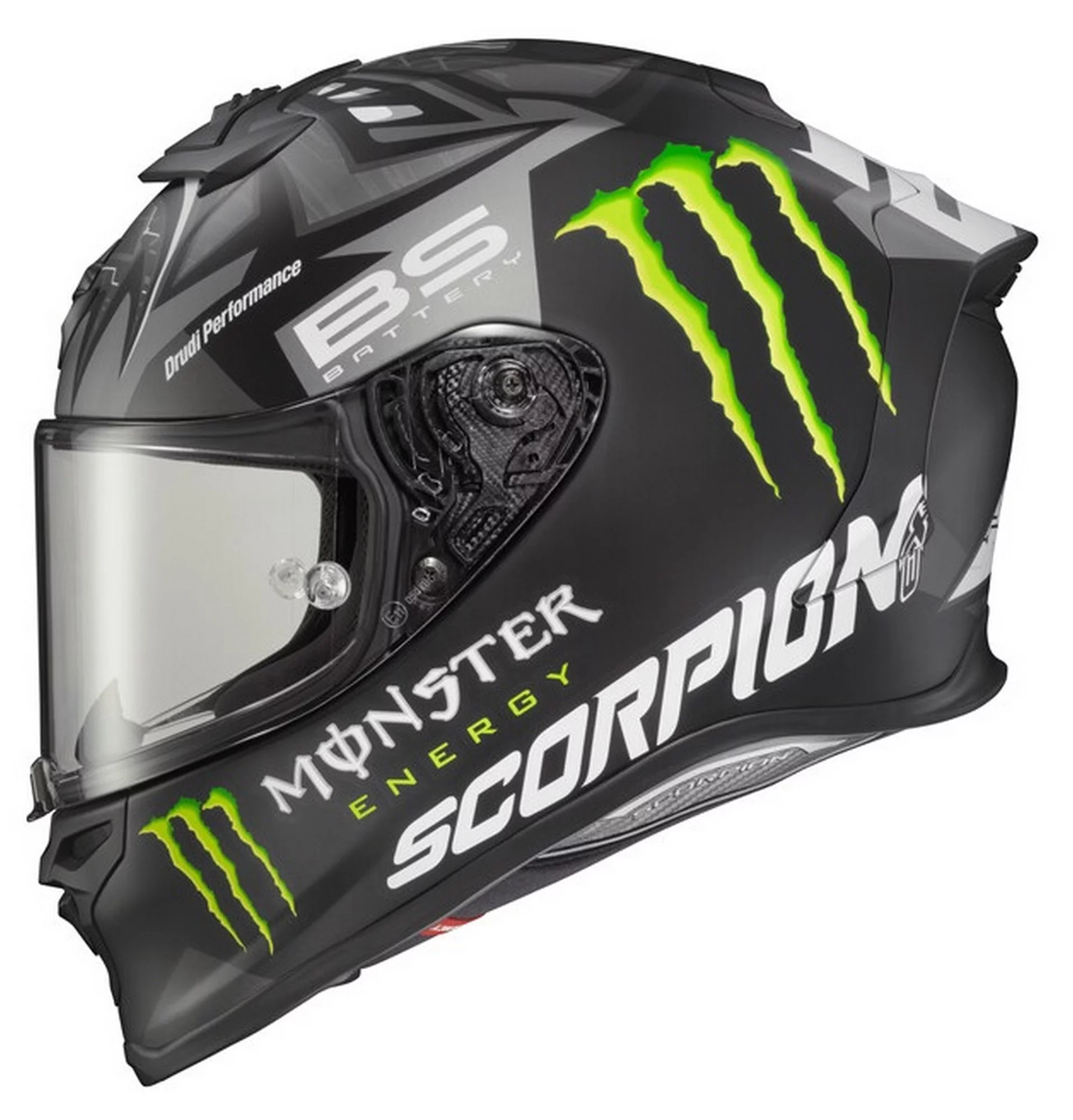 Scorpion EXO-R1 Air Quartararo Monster Replica Motorcycle Helmet Silver LG