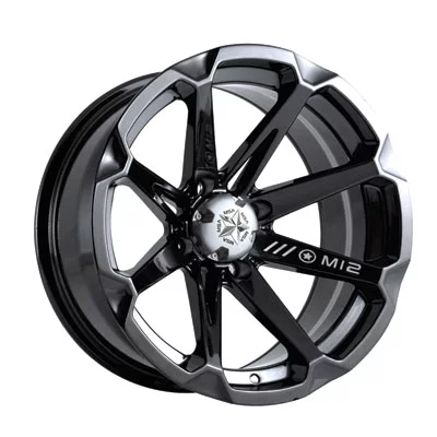 4/110 Motosport Alloys M12 Diesel Wheel 14x7 4.0 + 3.0 Black for Yamaha KODIAK 400 4x4 1993-1999