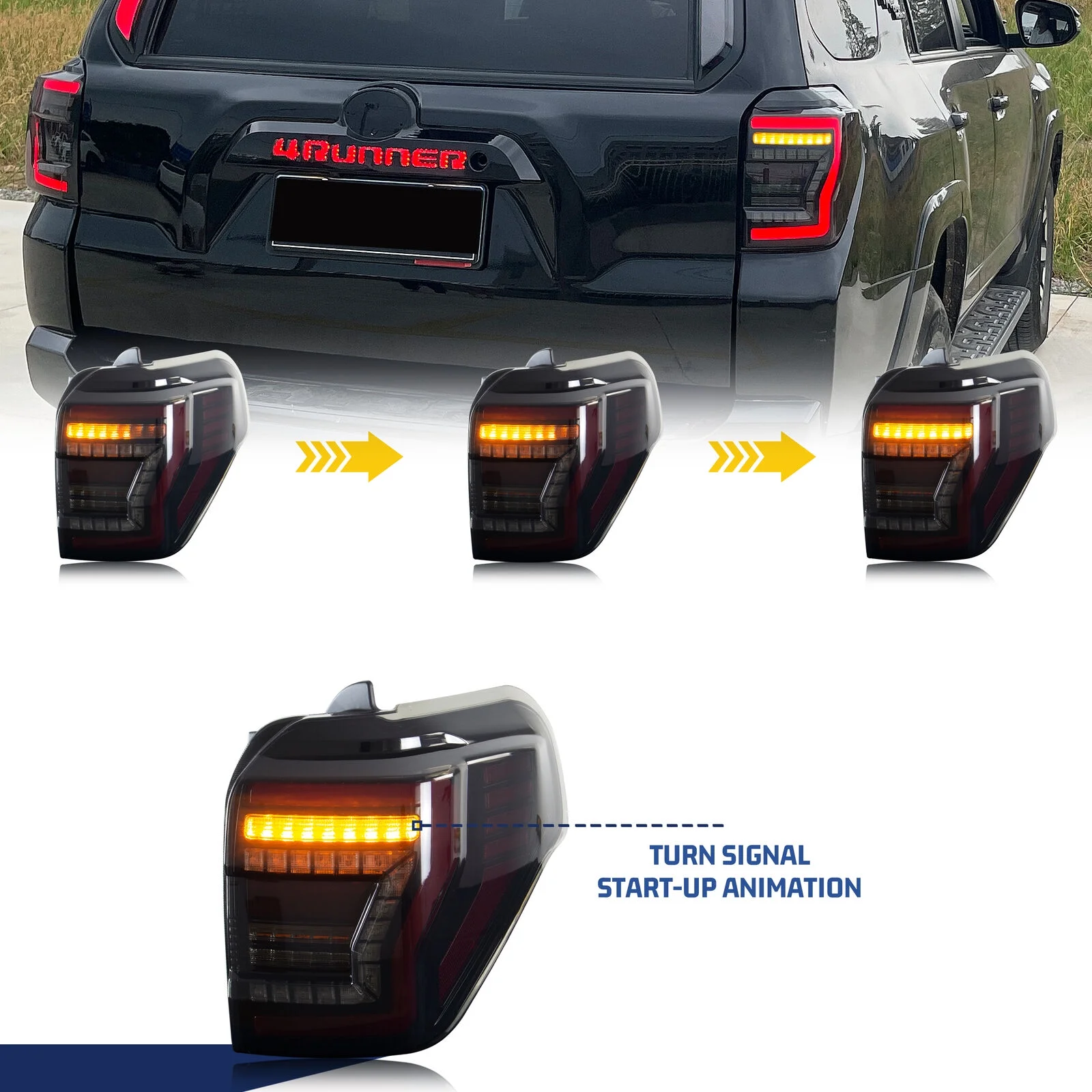 LED Tail Lights for Toyota 4Runner 2010-2024 Animation Sequential Rear Lamps