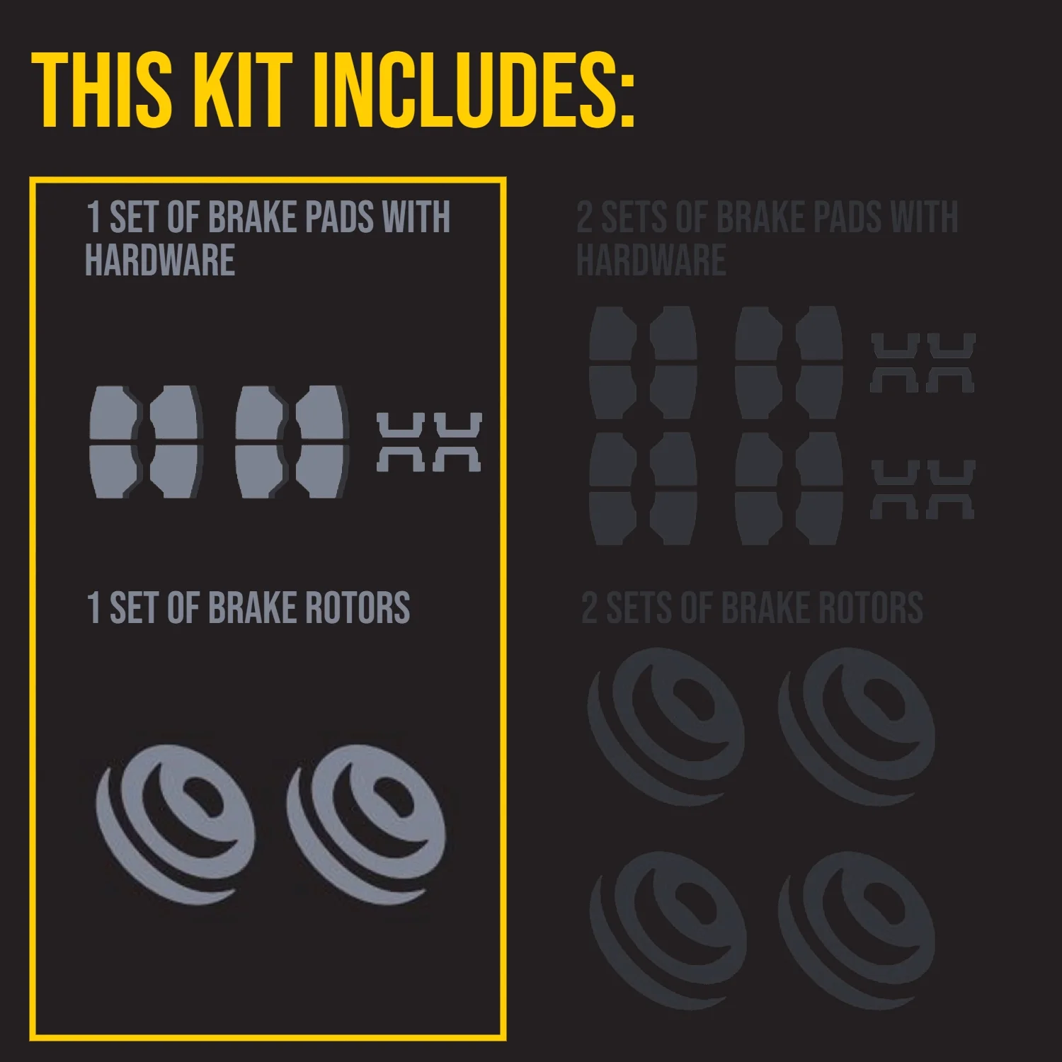 Ultimate Brakes Front Ceramic Brake Pad and Rotor Kit with Hardware WM80161