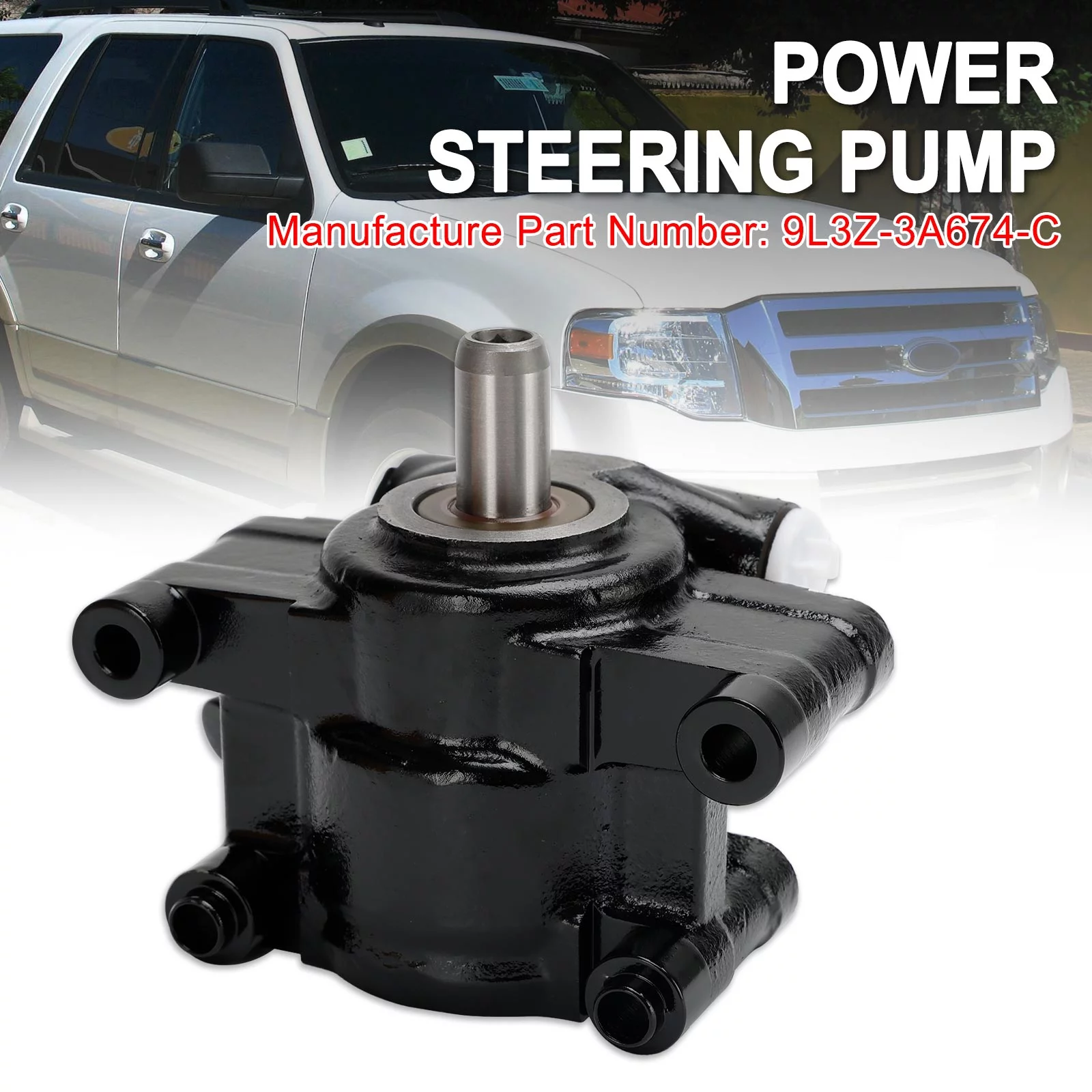 Power Steering Pump Fit for Ford F-150 Expedition Lobo 2009-2010 Fit for Lincoln