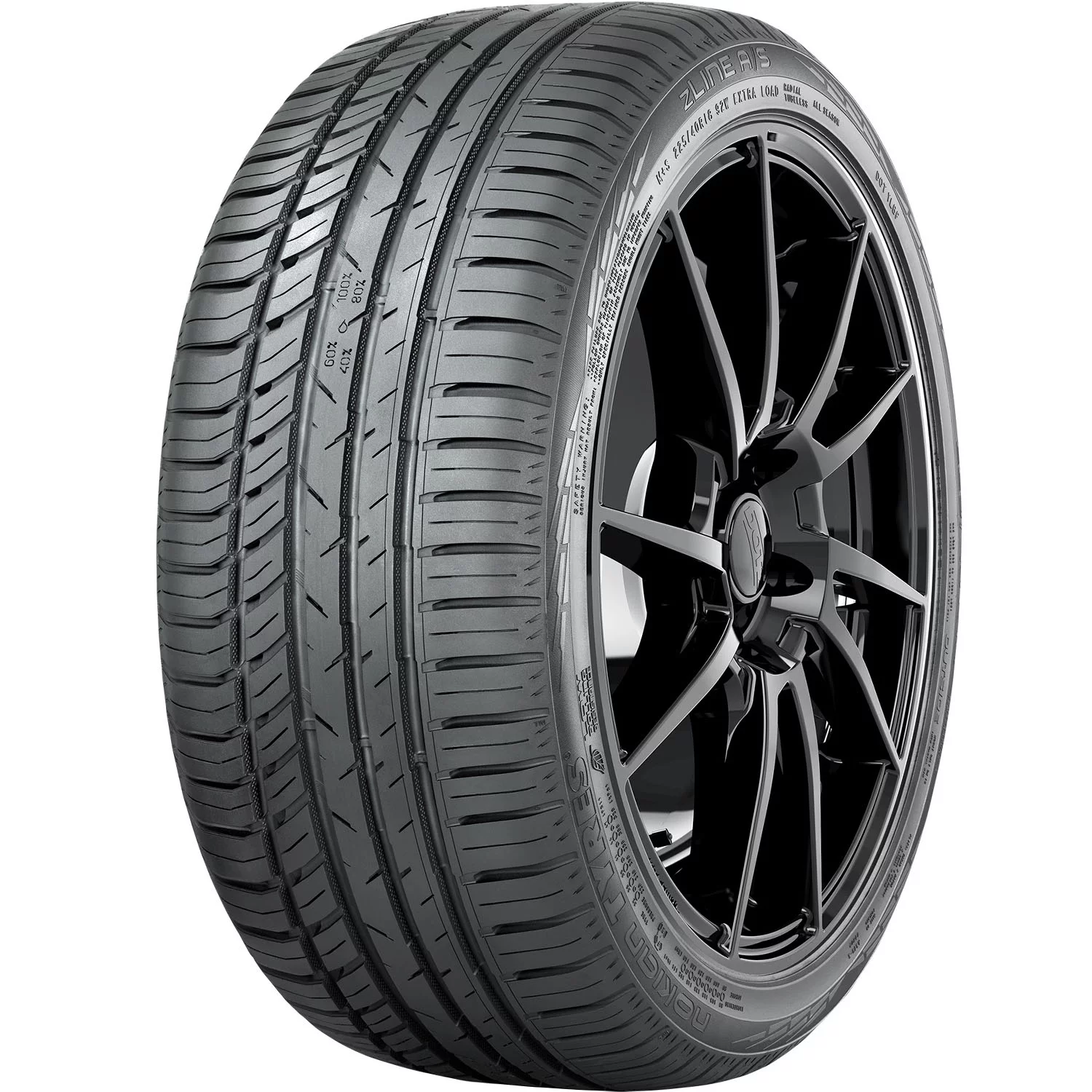 Set of 4 Nokian zLine A/S SUV 275/45R20 110W XL Tires Fits: 2019 BMW X5 xDrive40i, 2021-23 BMW X5 xDrive45e