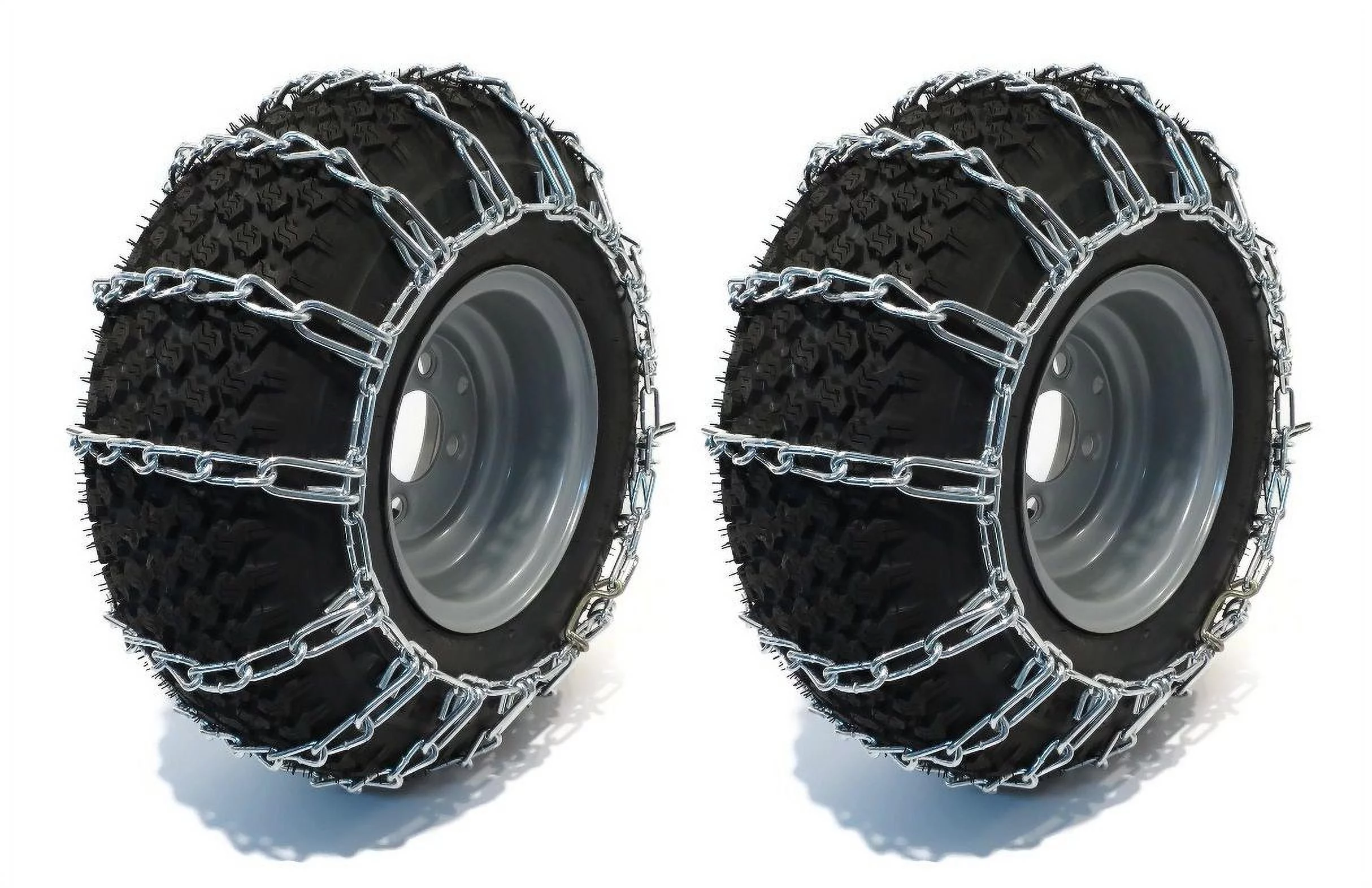 The ROP Shop | Pair of 2 Link Tire Chains 18x8.5x8 for Sears Craftsman Lawn Mower, Snow Blower