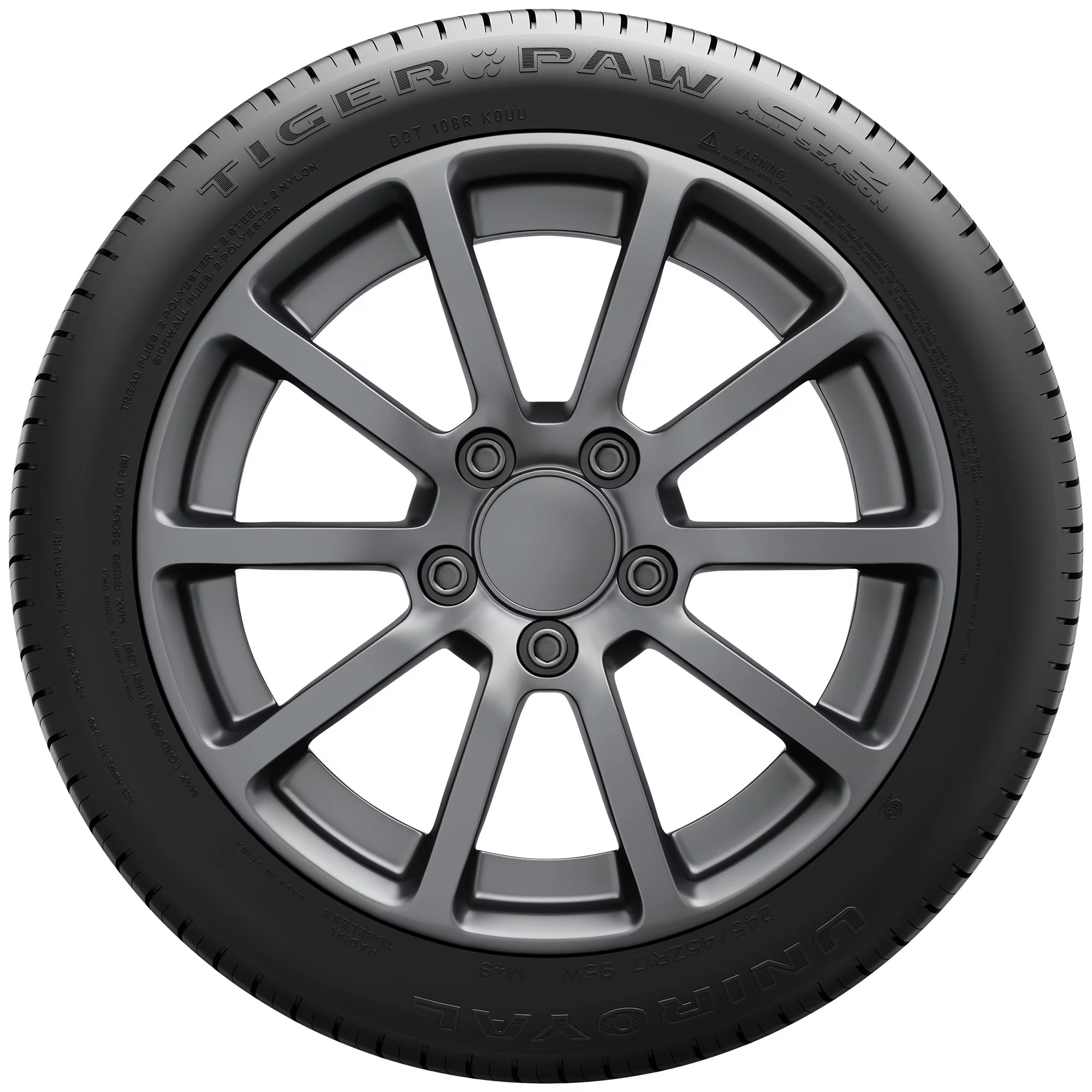 Uniroyal Tiger Paw GTZ All Season 215/45R17 91 W Tire Fits: 2011-13 Honda Civic Si, 2010-11 Toyota Prius Base