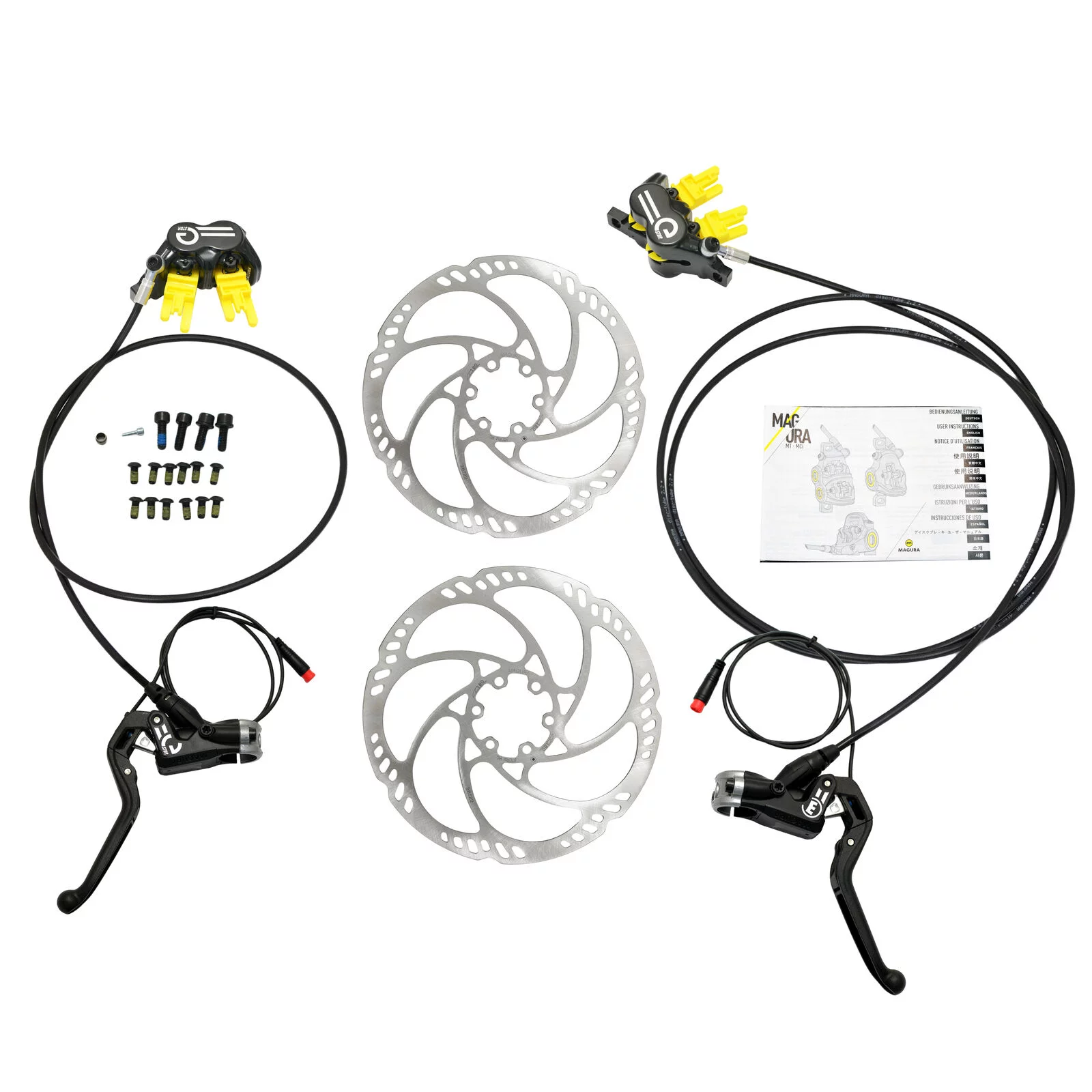 Magura MT5 eSTOP E-BIKE 4-Piston Hydraulic Disc Brake Set w/ 180mm Rotors (F+R) #MG2746