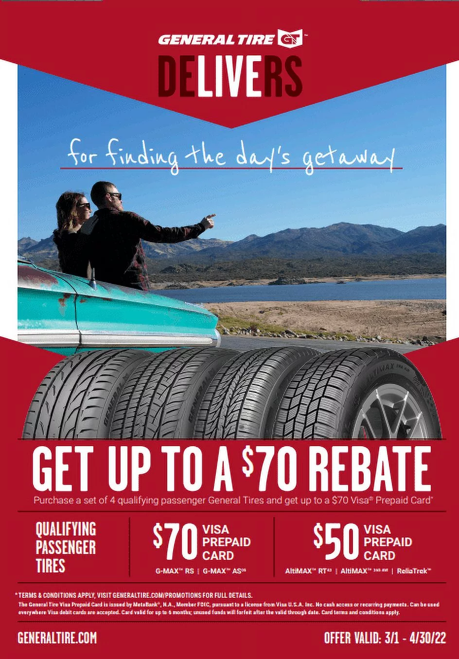 General Altimax RT43 All Season 235/65R16 103T Passenger Tire Fits: 2005-09 Honda Odyssey EX-L, 2010 Honda Odyssey NHL SE