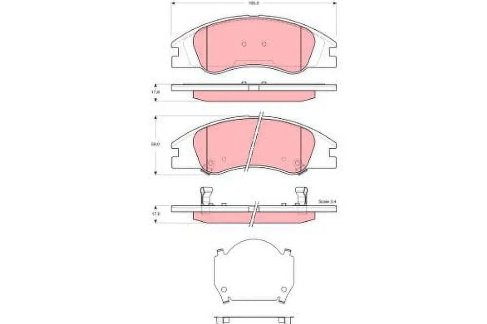 TRW TPC1074 Premium Ceramic Front Disc Brake Pad Set Fits select: 2006-2009 KIA SPECTRA, 2005-2008 KIA SPECTRA5