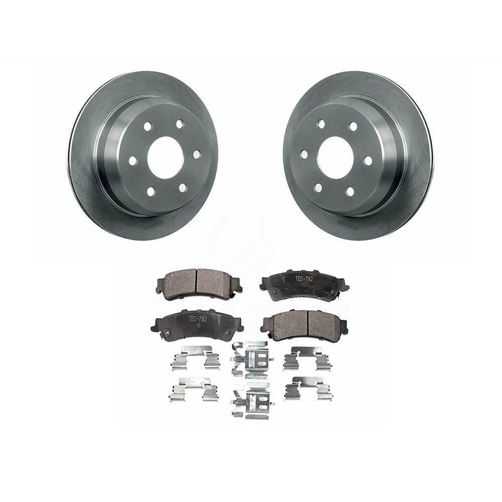 Rear Ceramic Brake Pads & Rotors For Chevrolet GMC w/ Single Piston Calipers