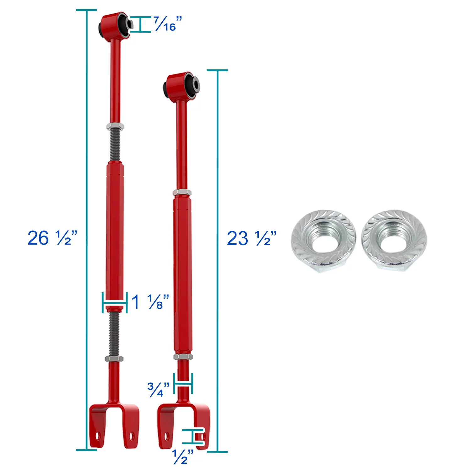 Spec-D Tuning Rear Adjustable Control Arms Red Compatible with BMW 3-Series E36 E46 318I 325I M3 1992-2004