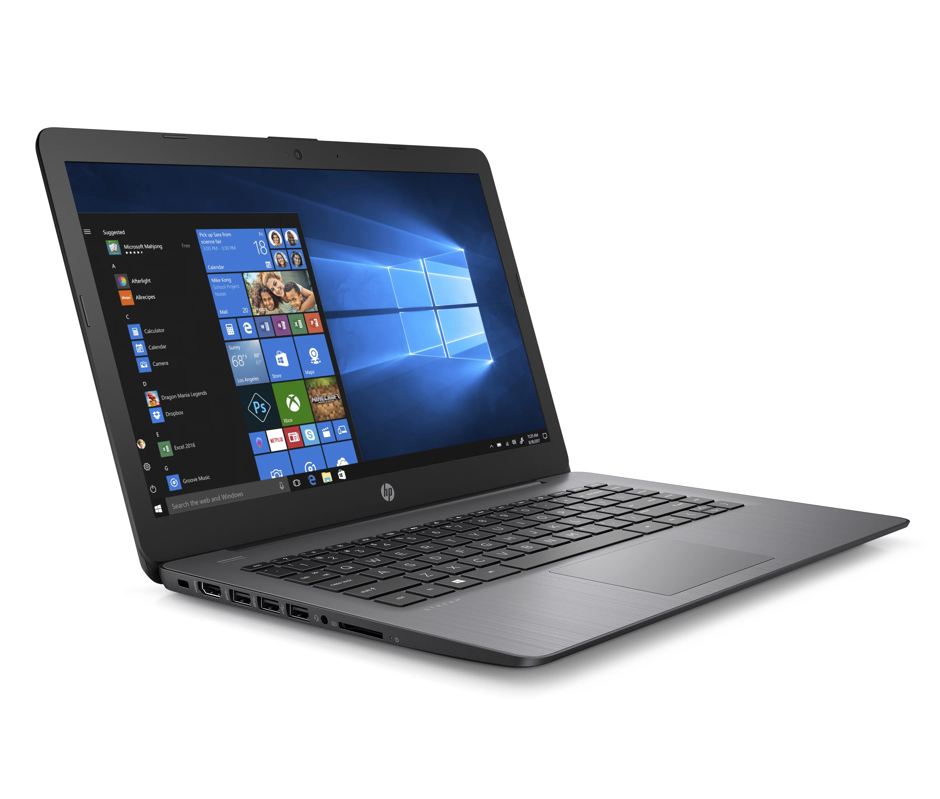 HP Stream 14 Laptop, Intel Celeron N4000, 4GB SDRAM, 32GB eMMC, Office 365 1-yr, Brilliant Black