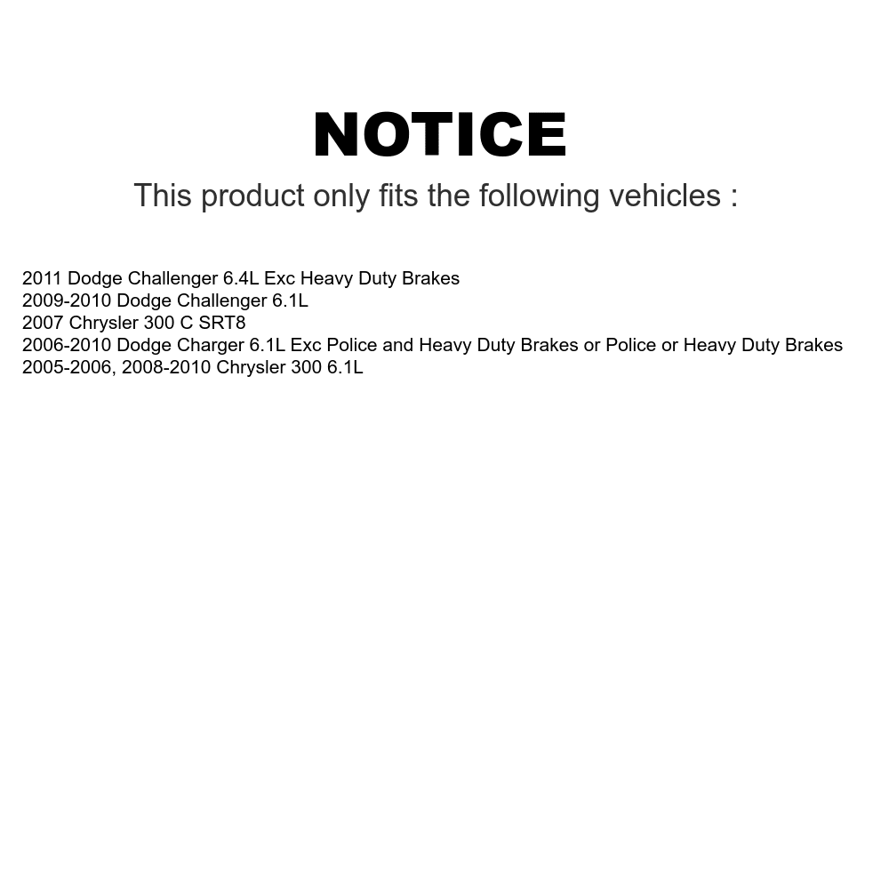 Transit Auto - Front Coated Disc Brake Rotors And Ceramic Pads Kit For Chrysler 300 Dodge Charger Challenger KGA-100100