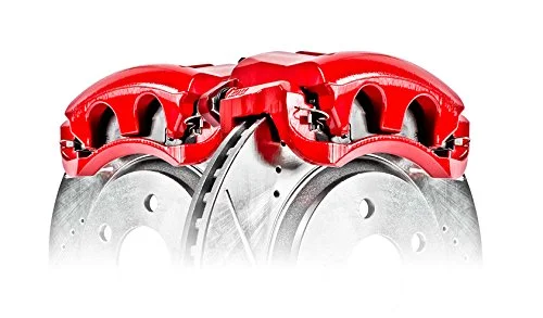 Power Stop Front Pair of Red Powder Coated Calipers S1598 Fits 1992 Honda Prelude