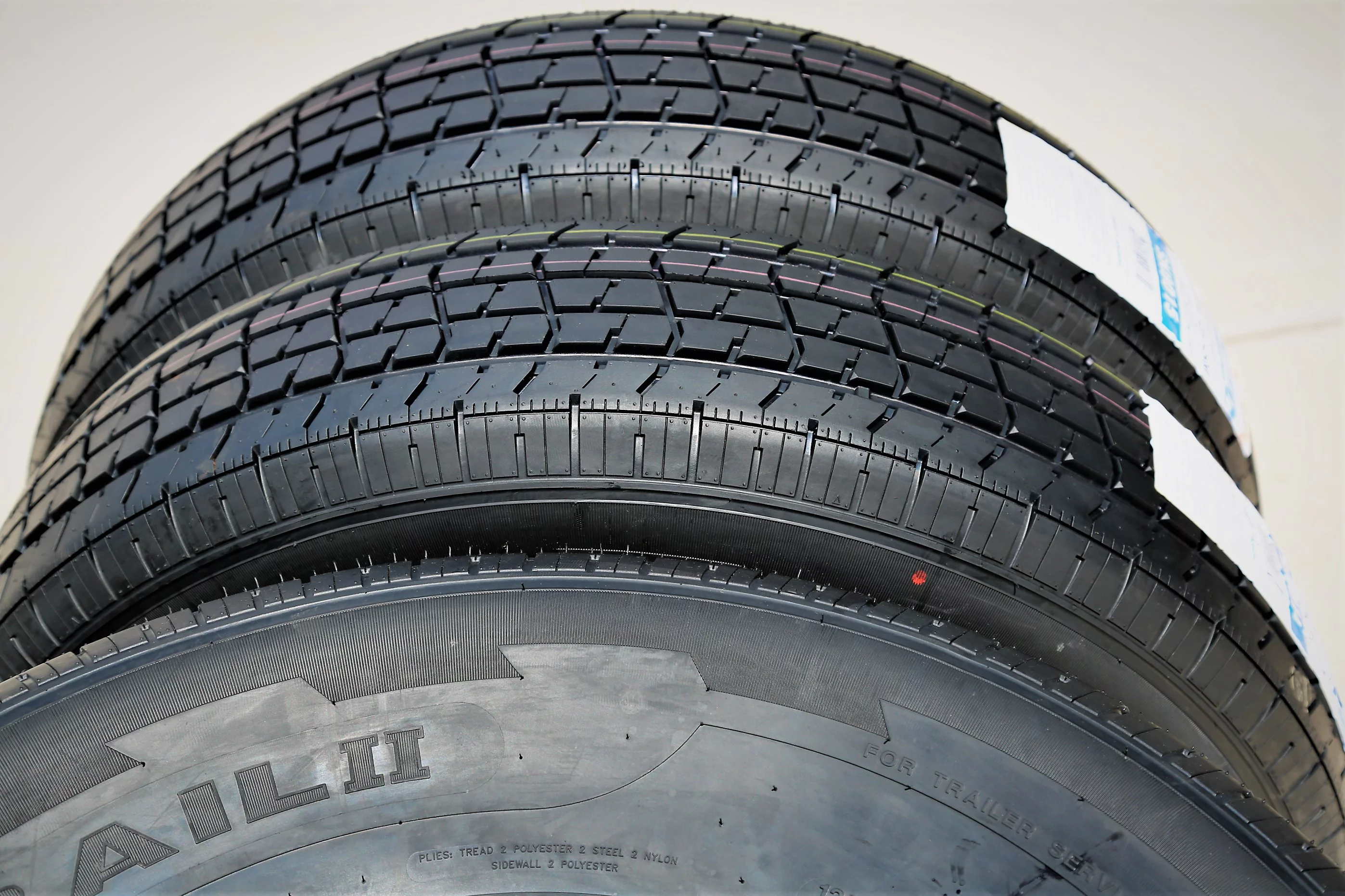 Pair of 2 (TWO) Suntek HD Trail 2 Semi Steel ST 205/75R14 Load D 8 Ply Trailer Tires