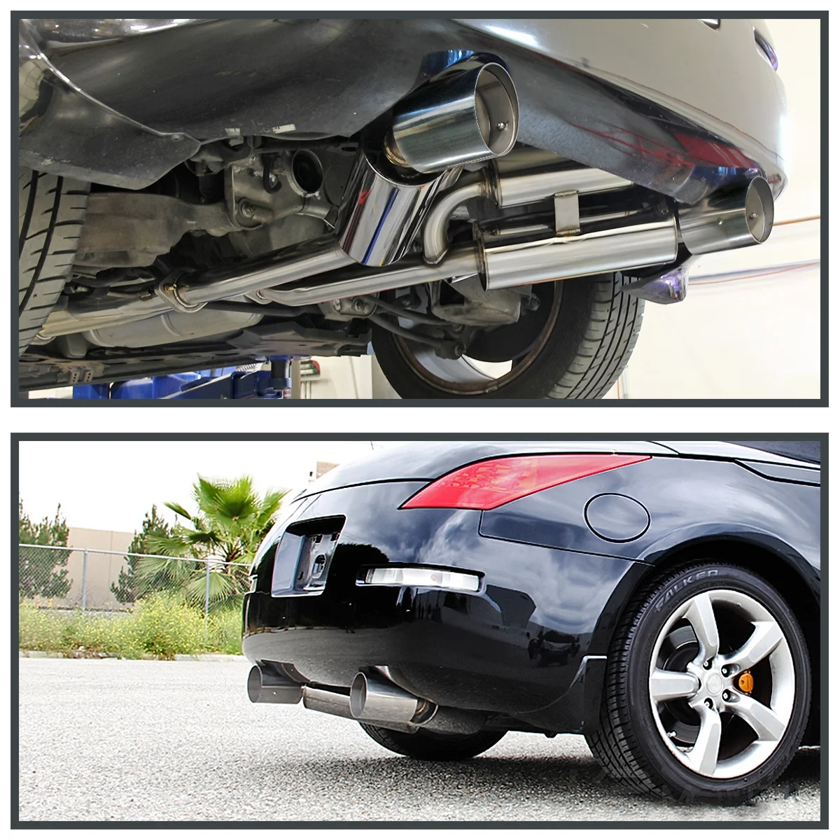 Spec-D Tuning Stainless Dual Catback Exhaust Compatible with Nissan 350Z Z33 Fairlady Z 2003-2009