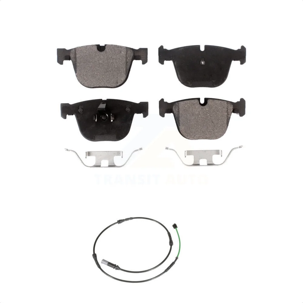 Transit Auto - Rear Semi-Metallic Disc Brake Pads And Wear Sensors Kit For BMW 535i GT xDrive 550i KPW-101048