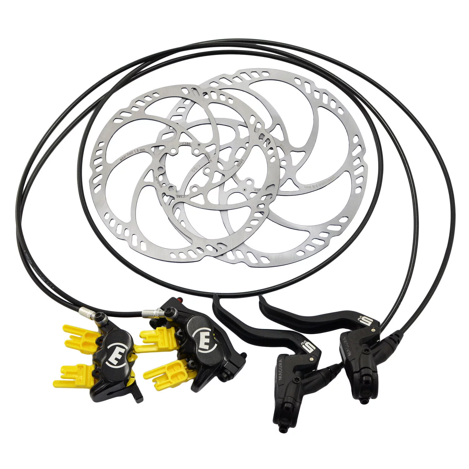 Magura MT5 4-Piston Post Mount Hydraulic Disc Brake Set w/ 180&203mm Rotor (F+R) #MG2557