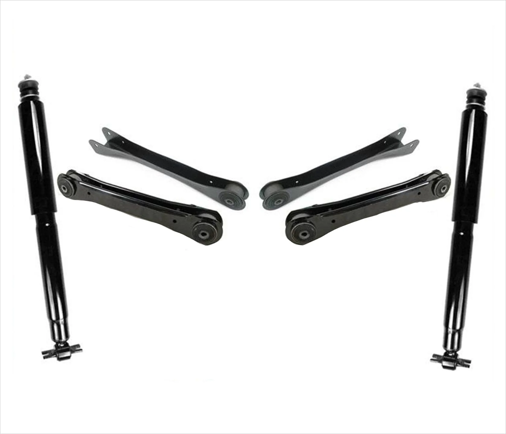 Front Upper & Low Control Arms w Bushing Shocks for 97-06 Jeep Wrangler + TJ 6PC