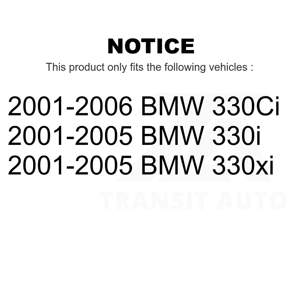 Transit Auto - Front Rear Coated Disc Brake Rotors And Semi-Metallic Pads Kit For BMW 330Ci 330i 330xi KGS-100825