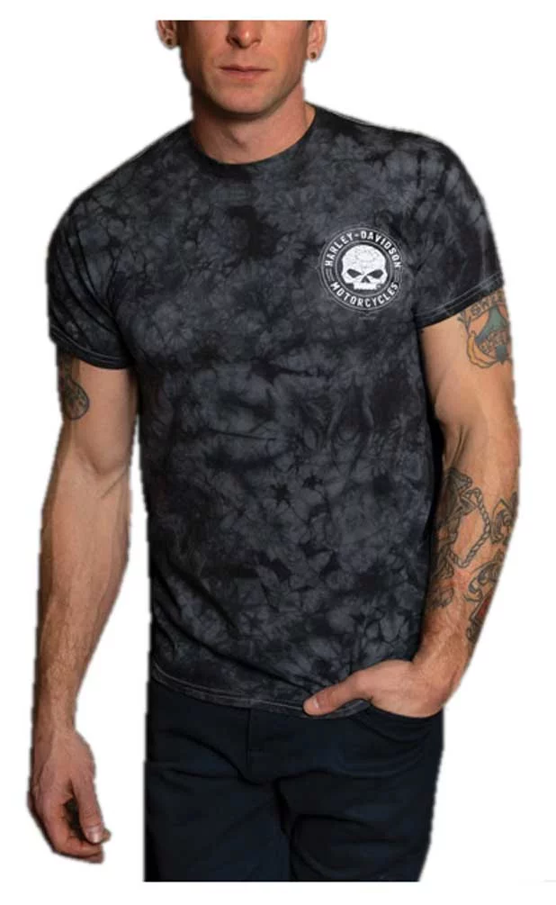 Harley-Davidson Men's Spike Shock Short Sleeve Cotton T-Shirt - Black Wash (3XL), Harley Davidson