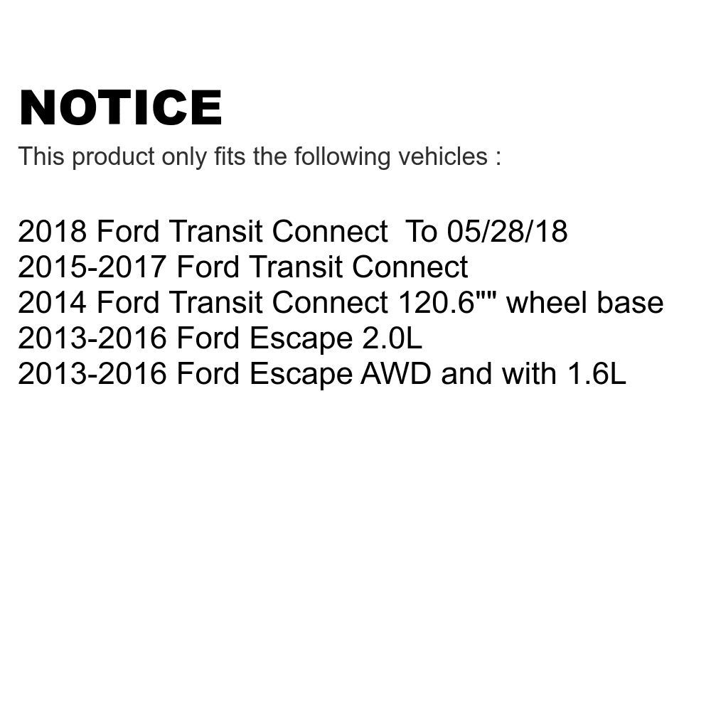 Transit Auto - Front Rear Disc Brake Rotors And Ceramic Pads Kit For Ford Escape Connect K8T-101412