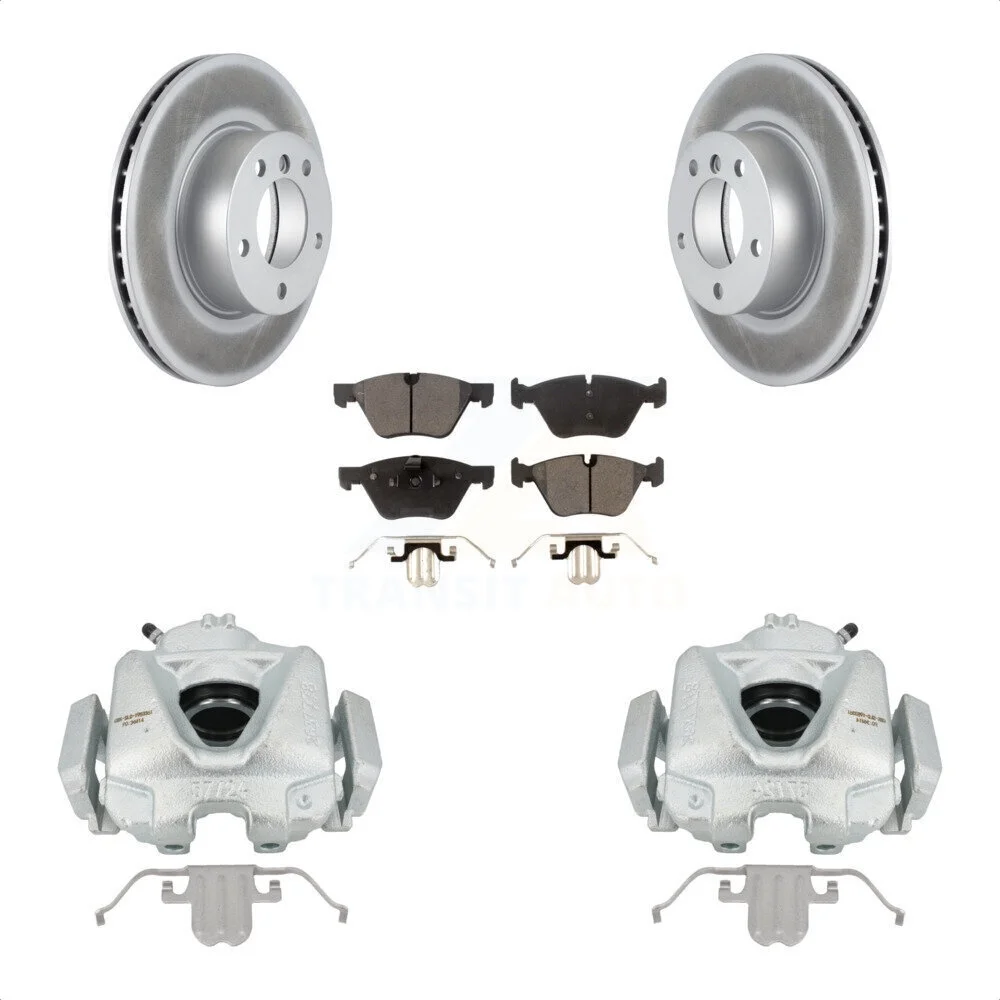 Transit Auto Front Disc Brake Caliper Coated Rotors And Ceramic Pads Kit For BMW 328i 323i KCG-100581T