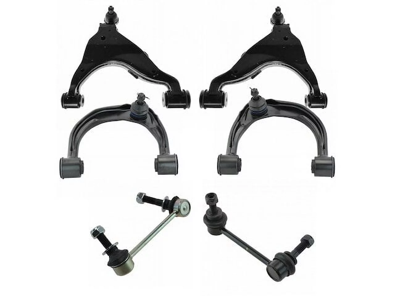 Front Control Arm Ball Joint Sway Bar Link Kit 6 Piece - Compatible with 2007 - 2009 Toyota FJ Cruiser 2008