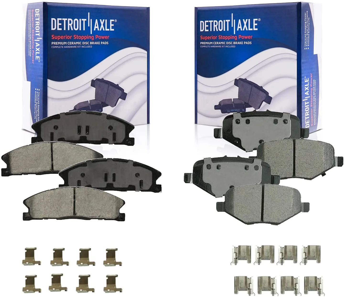 Detroit Axle - Front & Rear Brakes Brake Pads Replacement for Ford Taurus Flex Lincoln MKT MKS