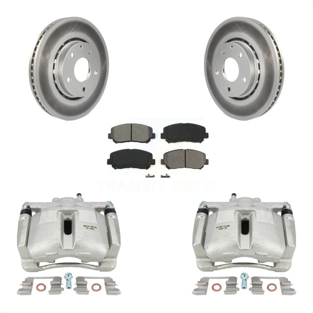 Transit Auto Front Disc Brake Caliper Coated Rotors And Semi-Metallic Pads Kit For Mazda CX-5 KCG-100631S