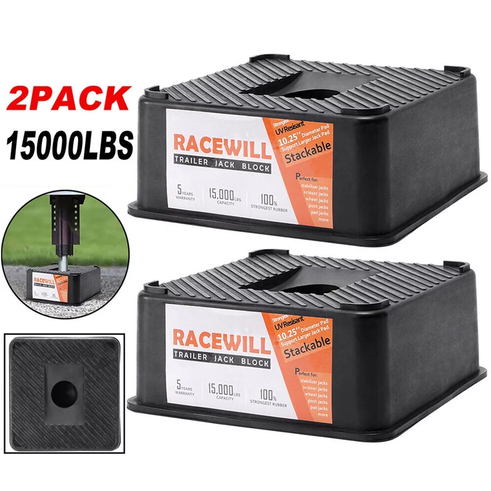 RV Trailer Jack Block, RV Stabilizer Stands 15000lbs Camper Levelers- 2 Pcs