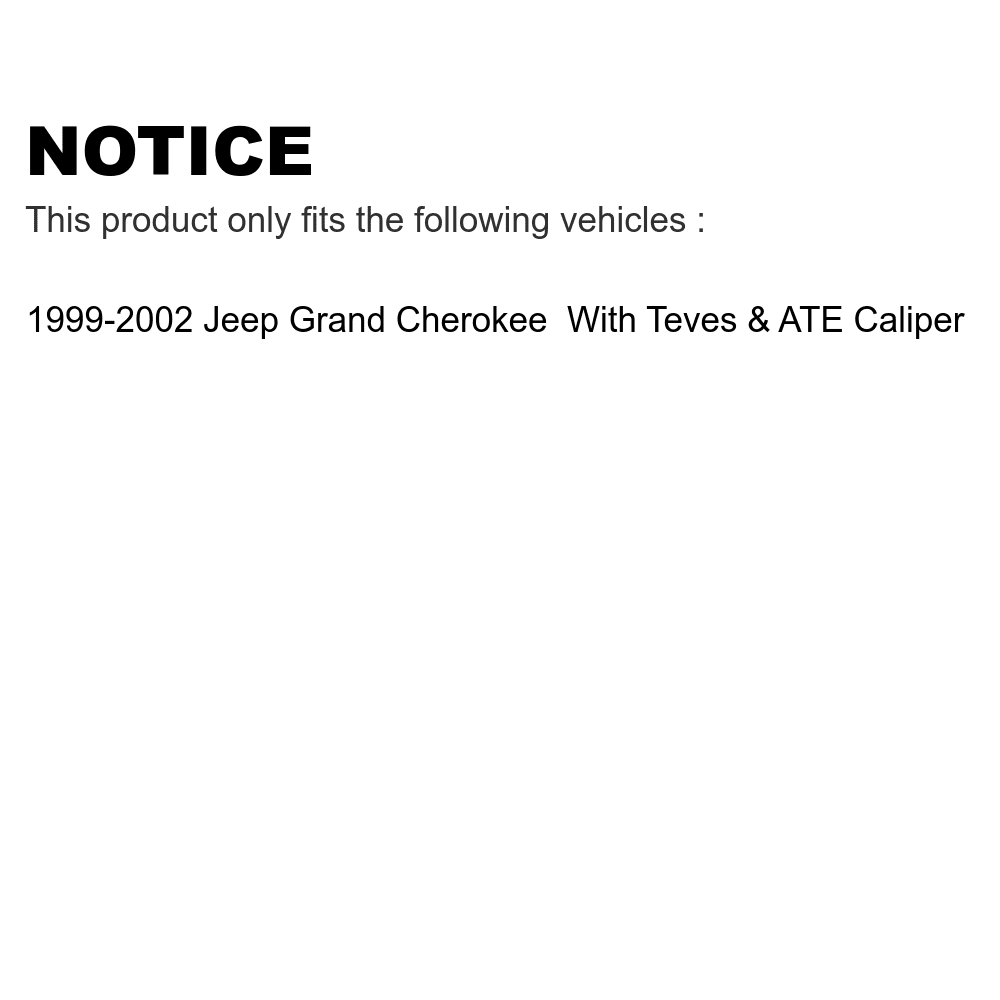 Front Rear Semi-Metallic Brake Pads Kit For 1999-2002 Jeep Grand Cherokee With Teves & ATE Caliper KSM-100336