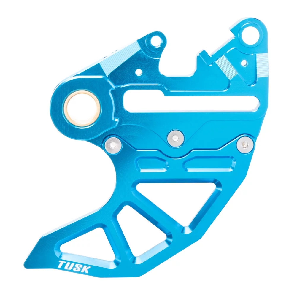 Tusk Rear Brake Caliper Support w/ Brake Disc Guard Blue For Husaberg FE 570 2009-2012