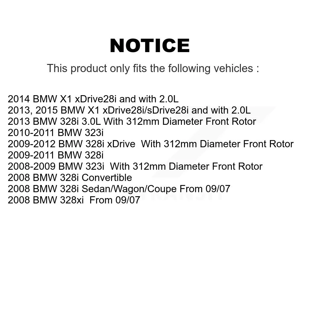 Transit Auto Front Disc Brake Caliper Rotors And Ceramic Pads Kit For BMW 328i xDrive X1 328xi 323i KC8-100509T