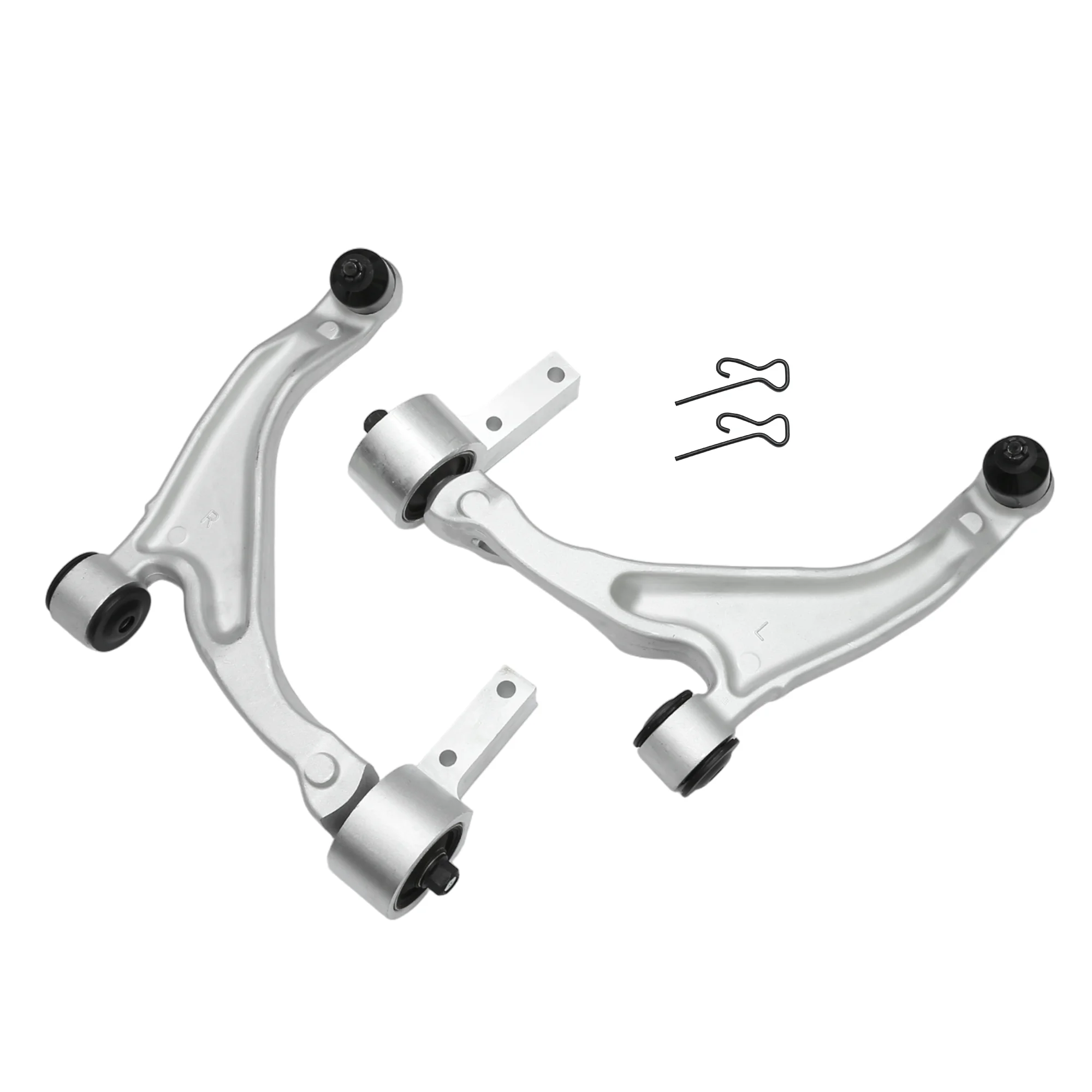 2pcs Car Front Lower Control Arms W/Ball Joints Replacement for Honda Pilot 2009-2015 Metal Silver Tone