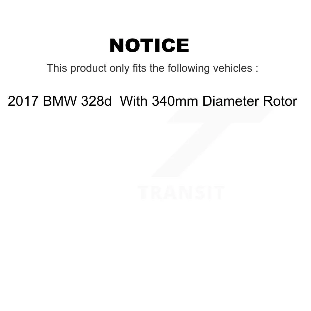 Front Rear Disc Brake Rotors Kit For 2017 BMW 328d With 340mm Diameter Rotor K8-101655