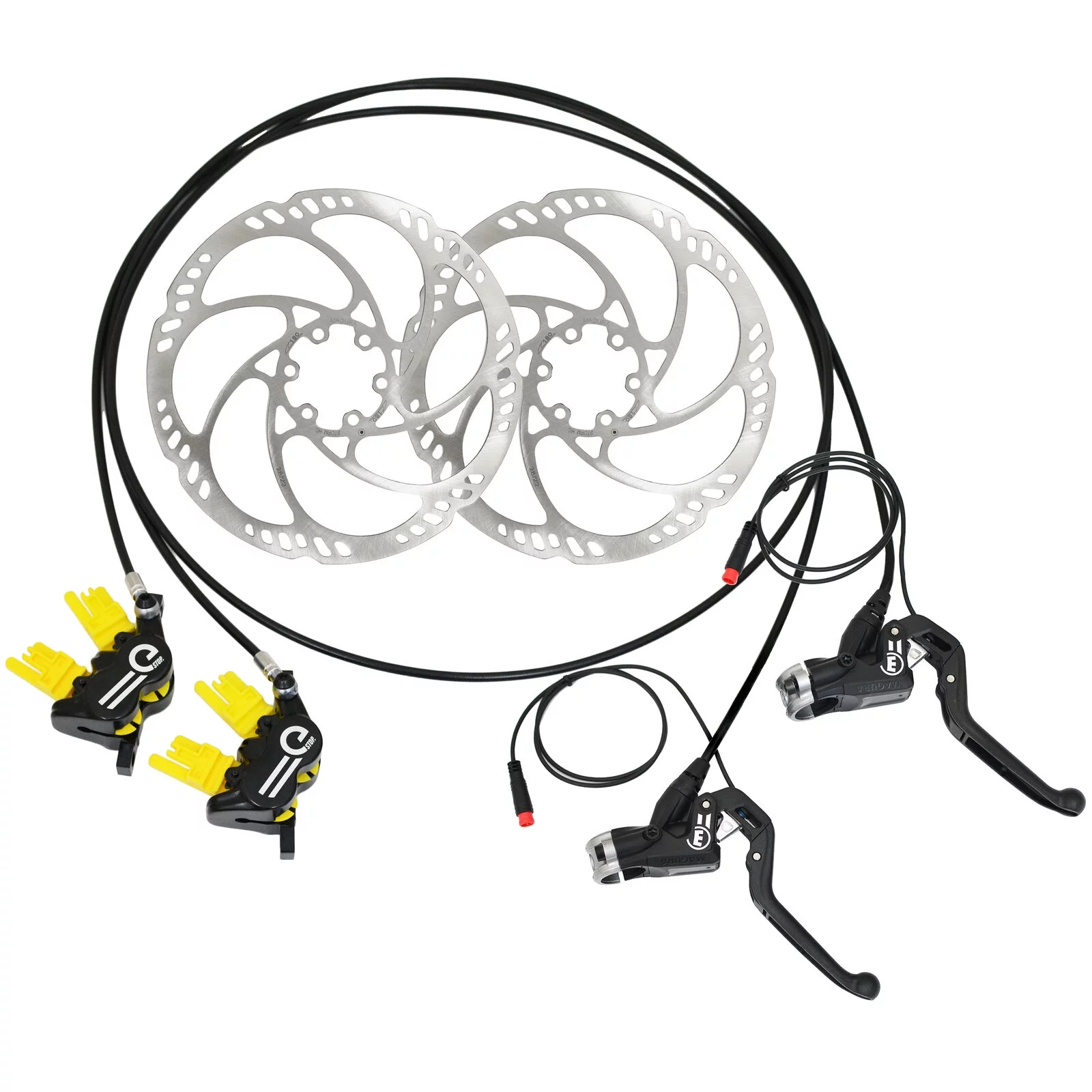 Magura MT5 eSTOP E-BIKE 4-Piston Hydraulic Disc Brake Set w/ 180mm Rotors (F+R) #MG2746